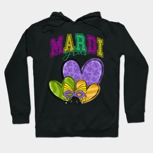 Mardi Gras Cute Hearts Women Girls Kids Hoodie